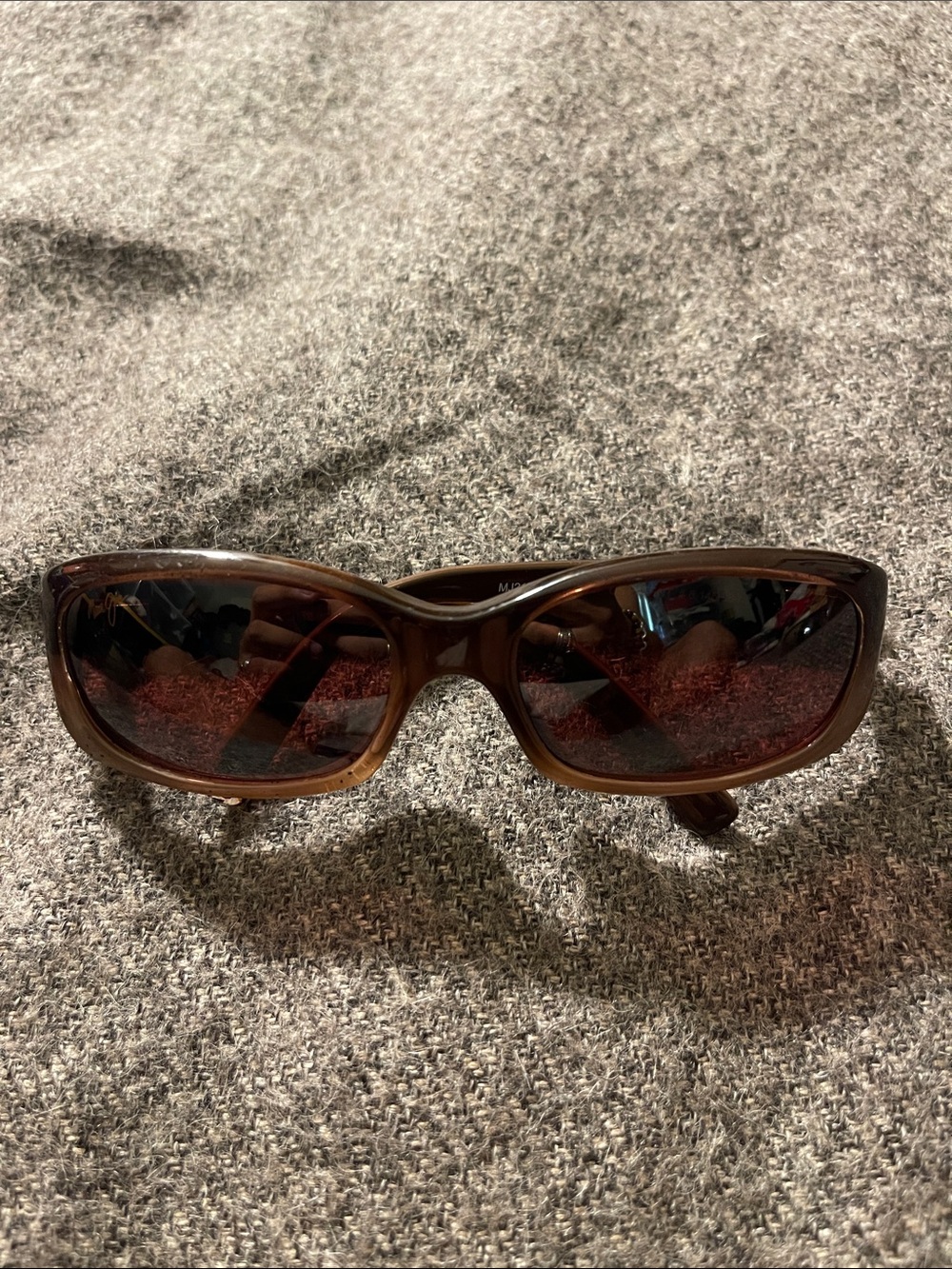 Maui Jim Brown Wraparound Sunglasses with Brown Lenses
